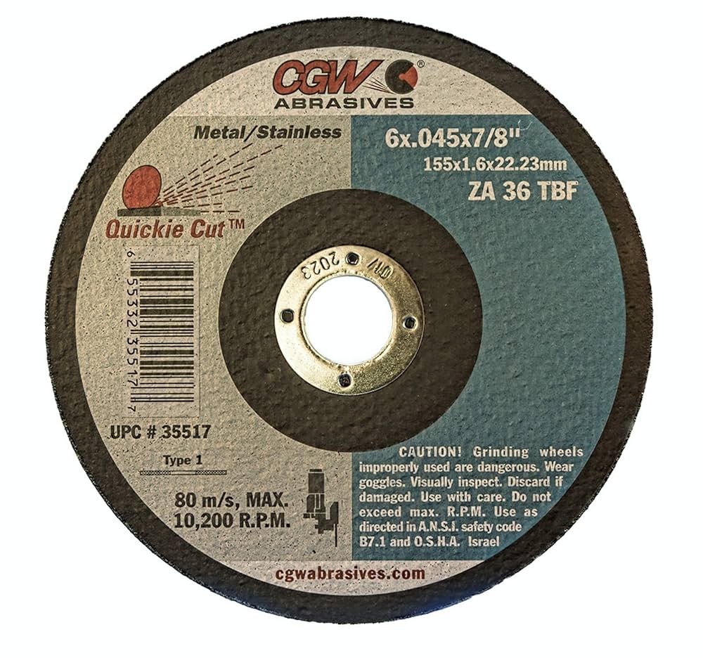 Amazon.com: (25) Cgw 35517 Metal Cutting Wheel 6 X .045 X 7